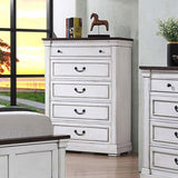 Hillcrest - 5-Drawer Chest - Dark Rum And White