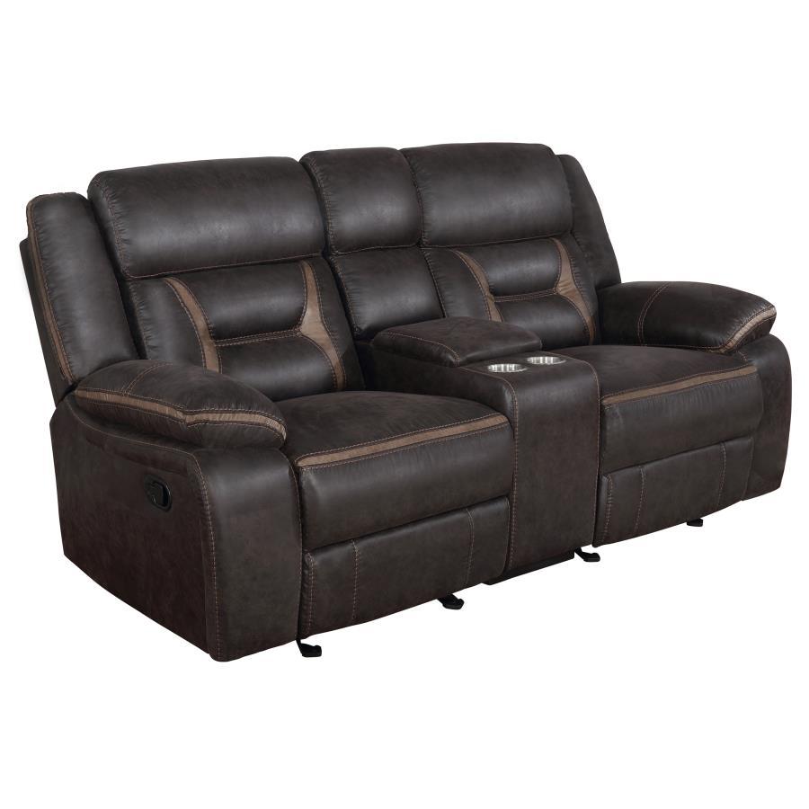 Greer - Loveseat planeador con consola