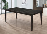 Louise - Mesa de comedor rectangular con hoja extensible - Negro