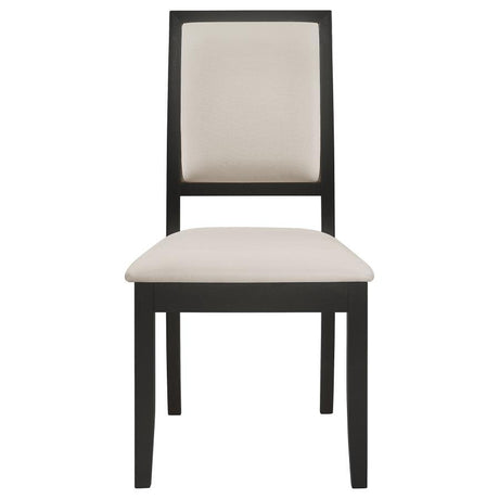 Louise - Upholstered Dining Side Chairs (Set of 2) - Black And Cream