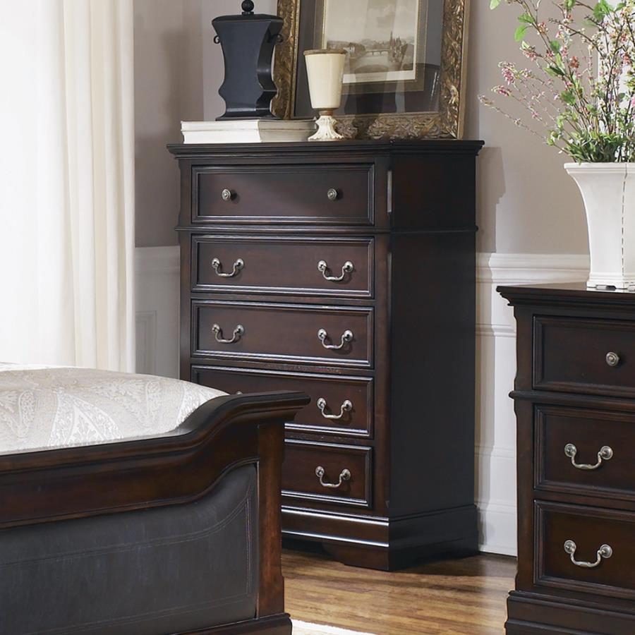 Cambridge - 5-Drawer Rectangular Chest - Cappuccino