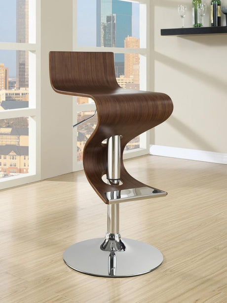 Covina - Adjustable Bar Stool - Walnut And Chrome