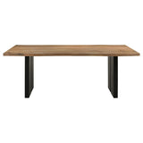 Bradshaw - Mesa de comedor rectangular Live Edge - Acacia natural y negro