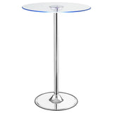 Thea - Mesa De Bar Led - Cromo Y Transparente