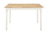 Taffee - Mesa de comedor rectangular - Marrón natural y blanco