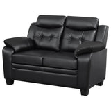 Finley - Loveseat tapizado capitoné - Negro