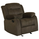 Rodman - Sillón reclinable planeador tapizado - Chocolate