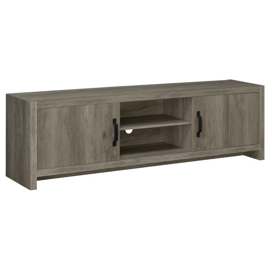 Burke - Consola de TV de 2 puertas - Madera flotante gris