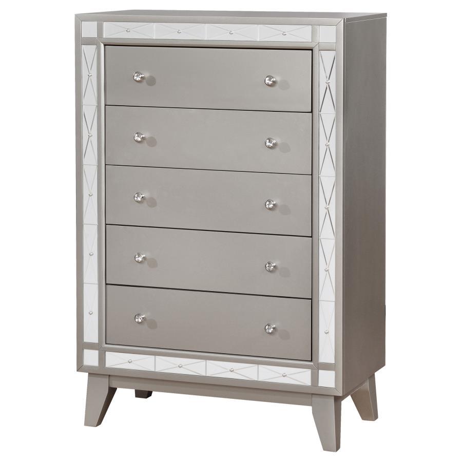 Leighton - 5-Drawer Chest - Metallic Mercury