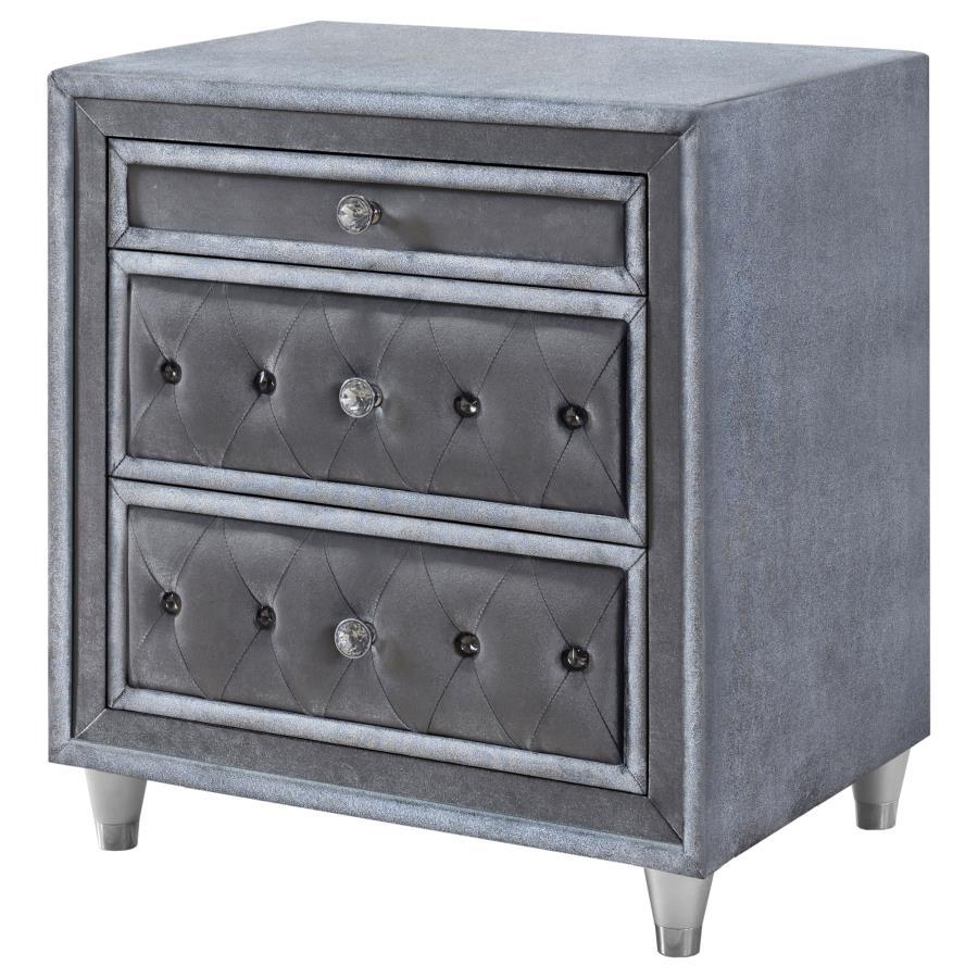 Antonella - 3-Drawer Upholstered Nightstand