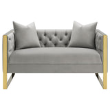 Eastbrook - Loveseat con respaldo capitoné - Gris