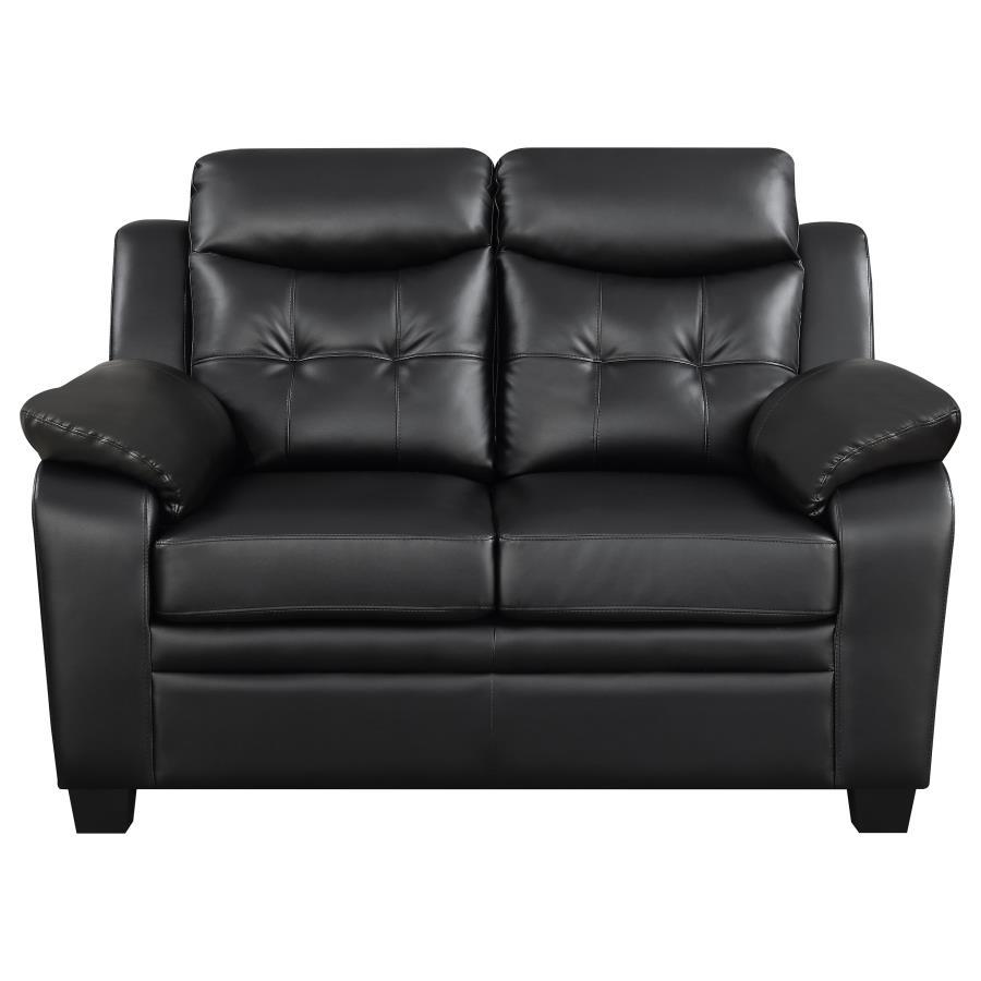 Finley - Loveseat tapizado capitoné - Negro