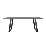 Misty - Sled Leg Dining Table - Gray Sheesham And Gunmetal