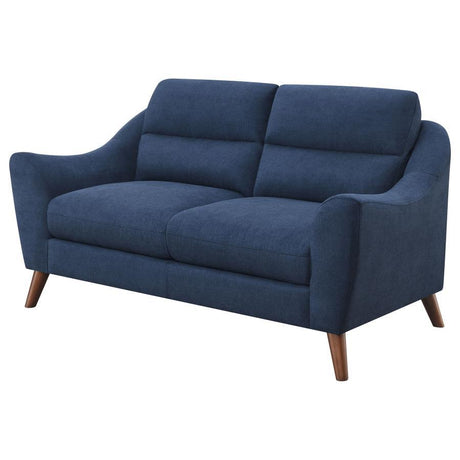 Gano - Loveseat tapizado con brazo inclinado - Azul marino