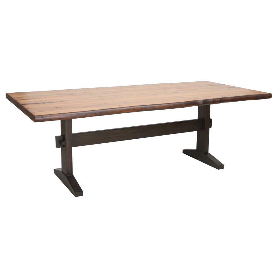 Bexley - Rectangular Live Edge Dining Set - Natural Honey And Espresso