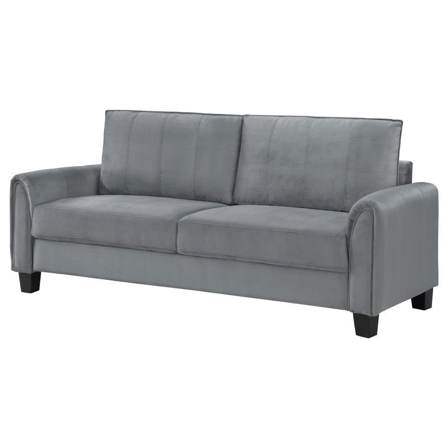 Davis - Upholstered Rolled Arm Sofa - Gray