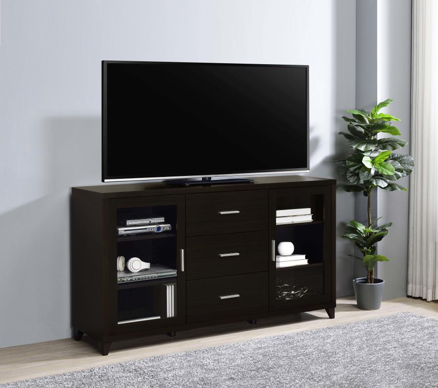 Lewes - Mueble para TV de 2 puertas con estantes ajustables - Cappuccino