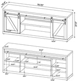 Brockton - Consola para TV de 3 estantes con puertas correderas