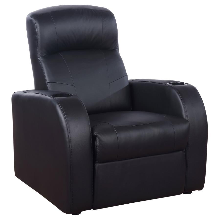 Cyrus - Sillón reclinable tapizado para cine en casa - Negro