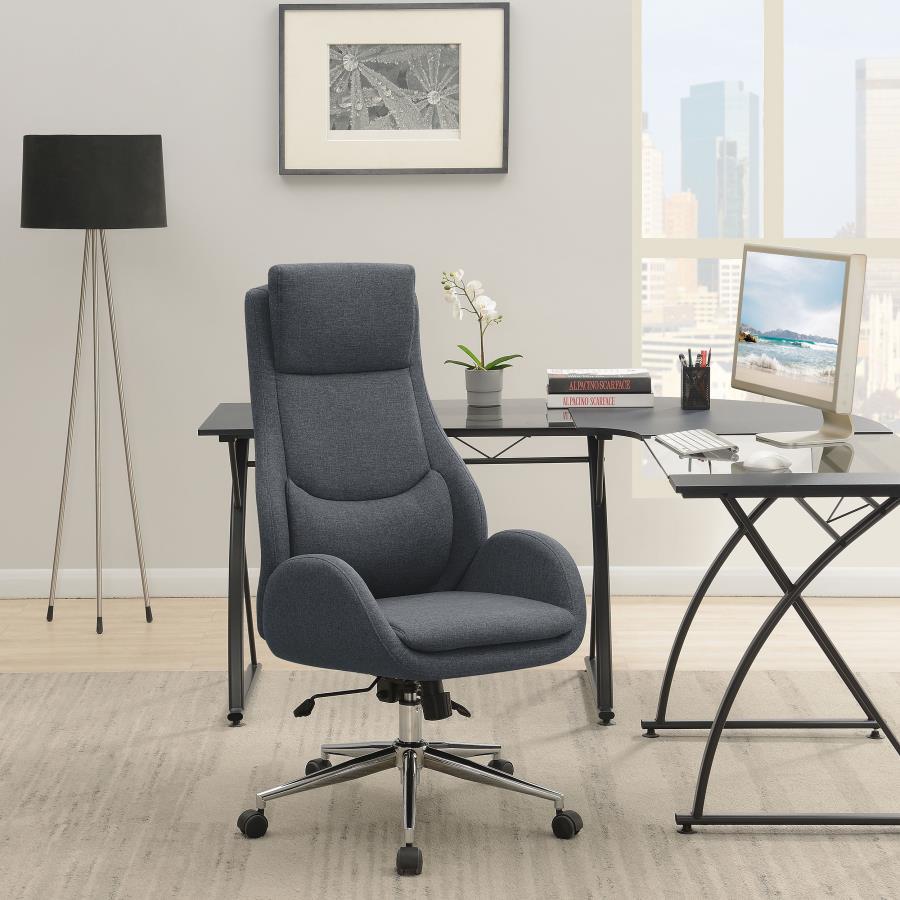 Cruz - Upholstered Office Chair With Padded Seat - Gray And Chrome