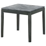 Mozzi - Square End Table Faux Marble - Gray And Black