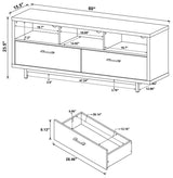 Casey - Consola para TV rectangular con 2 cajones