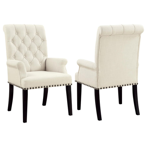 Alana Tufted Back Upholstered Arm Chair Beige image