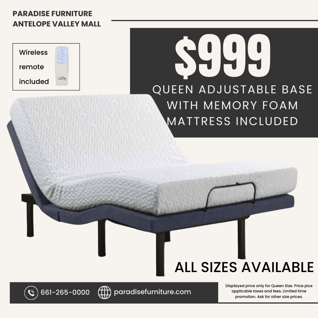 Queen Adjustable Base with Memory Foam Mattress Promotion