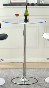 Thea - LED Bar Table - Chrome And Clear