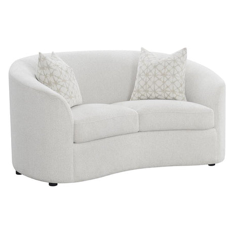 Rainn - Loveseat tapizado con respaldo ajustado - Latte