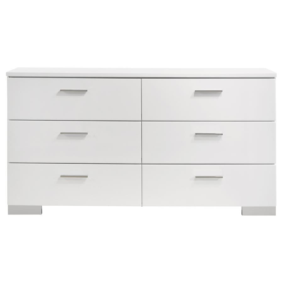 Felicity - 6-Drawer Dresser - Glossy White