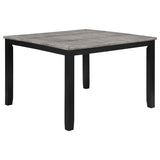 Elodie - Juego de mesa de comedor de 5 piezas con altura de mostrador y hoja extensible - Gris y negro