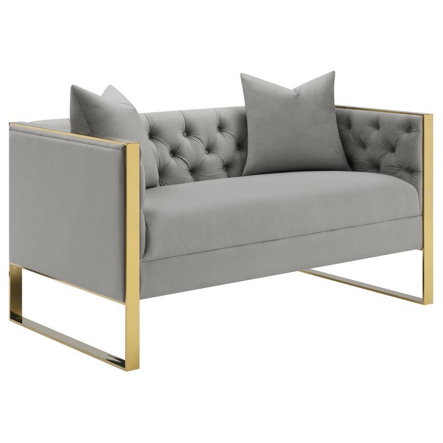 Eastbrook - Loveseat con respaldo capitoné - Gris