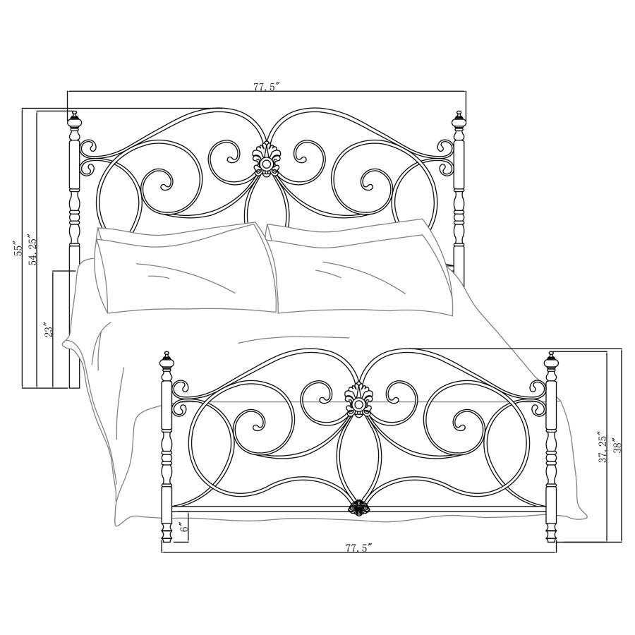 Londres - Cama con voluta de metal