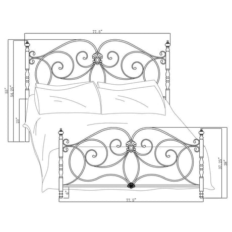 Londres - Cama con voluta de metal