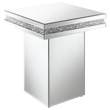 Elora - Pedestal Square Top Accent Table - Mirror