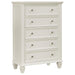 Sandy Beach 5-drawer Rectangular Chest Cream White image