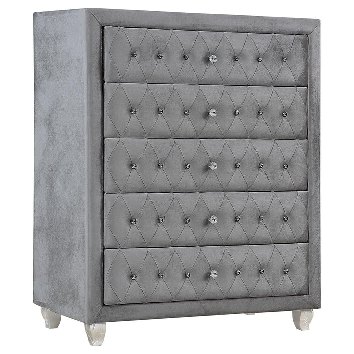 Deanna 5-drawer Rectangular Chest Grey image