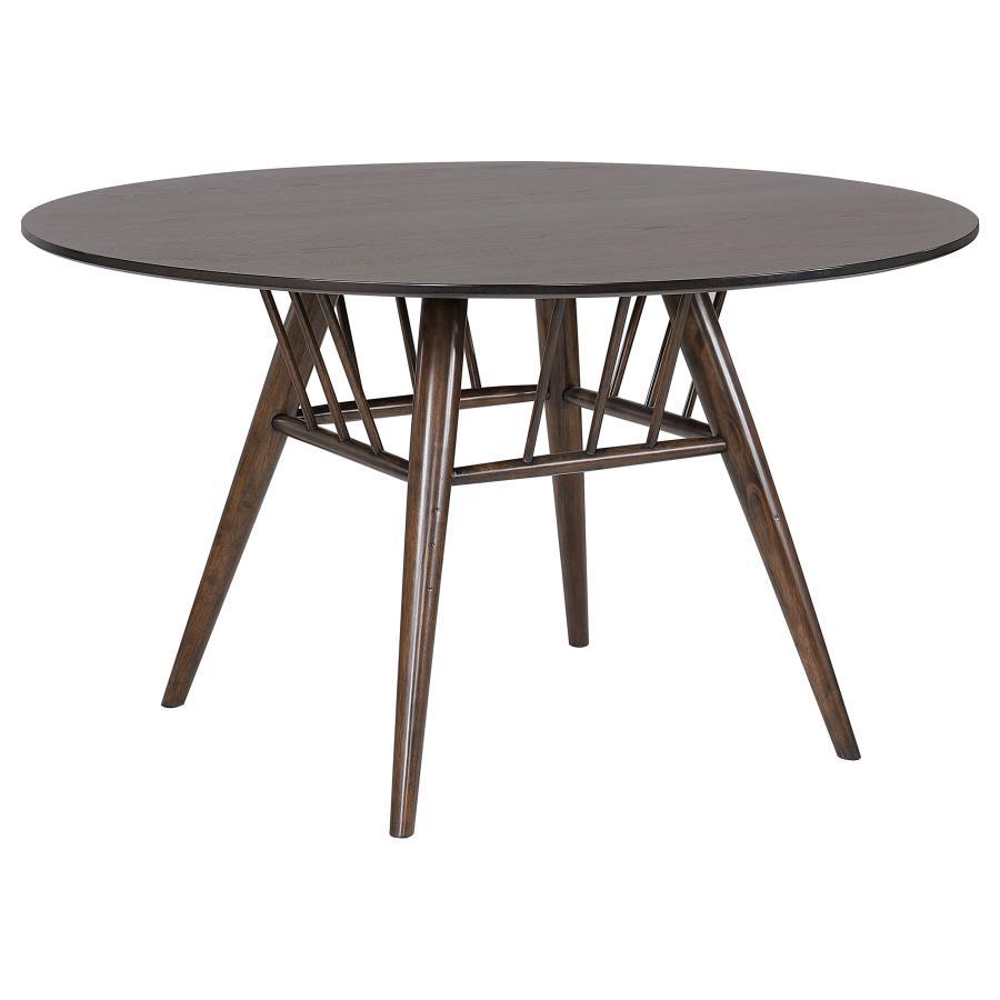 Everton - Juego de mesa de comedor redonda de 5 piezas de 54" - Nogal