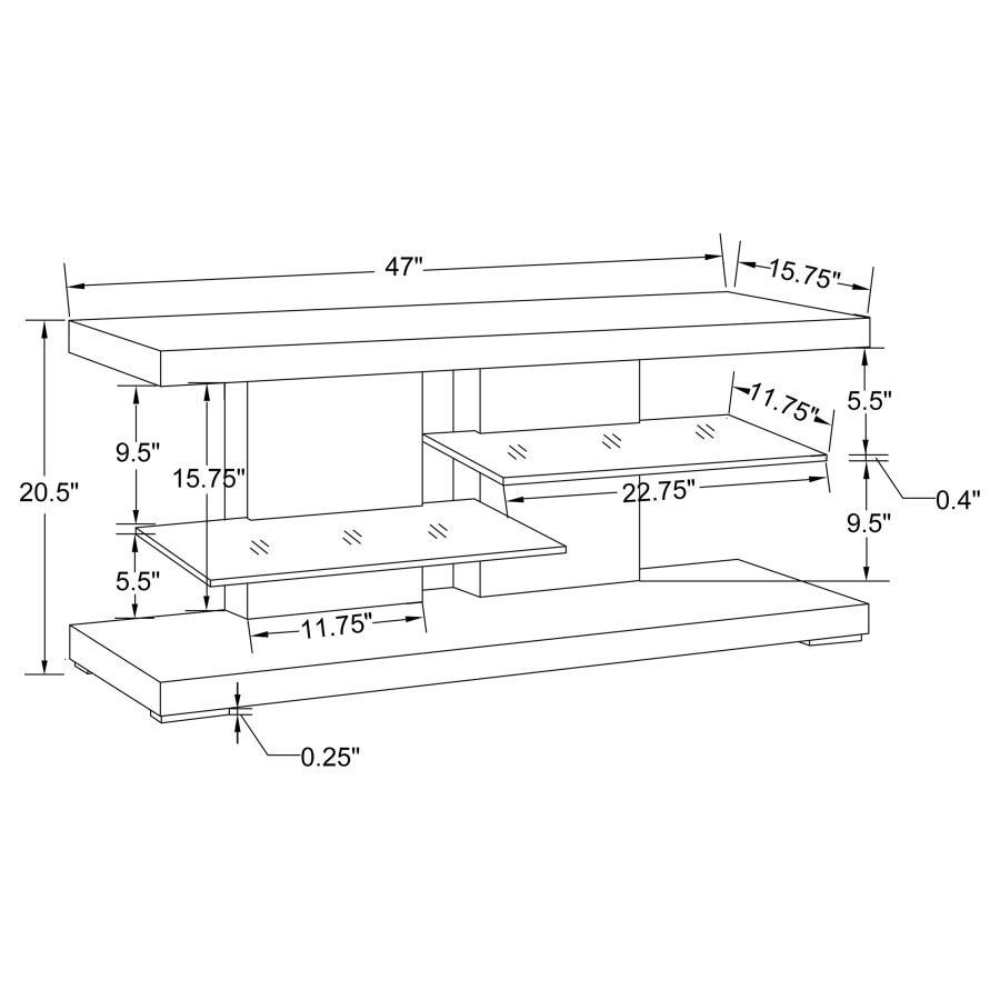 Cogswell - 2-Shelf TV Console - Glossy White