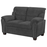 Clemintine - Loveseat tapizado con ribete de clavo