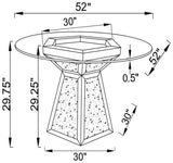 Quinn - Mesa de comedor con tapa de cristal y pedestal hexagonal - Espejo