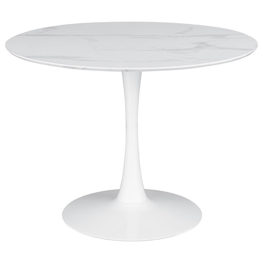 Arkell - Mesa de comedor redonda con pedestal