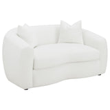 Isabella - Loveseat tapizado con respaldo ajustado - Blanco