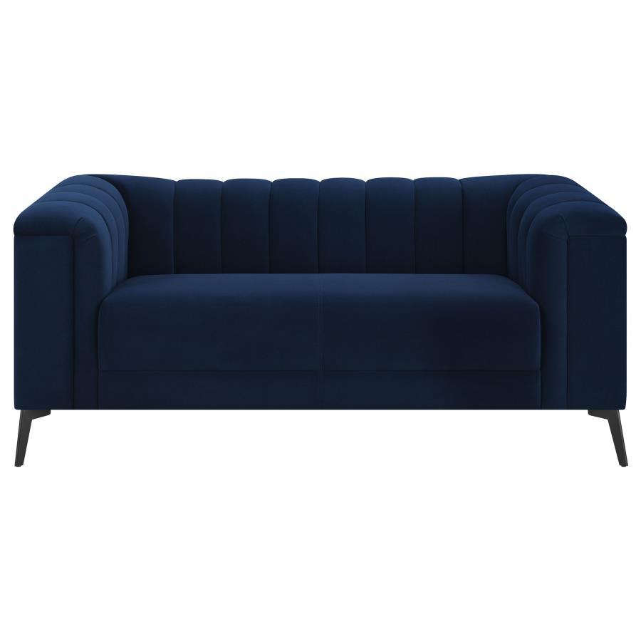 Chalet - Tuxedo Arm Loveseat - Blue