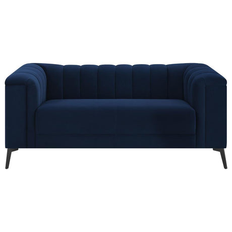 Chalet - Tuxedo Arm Loveseat - Blue