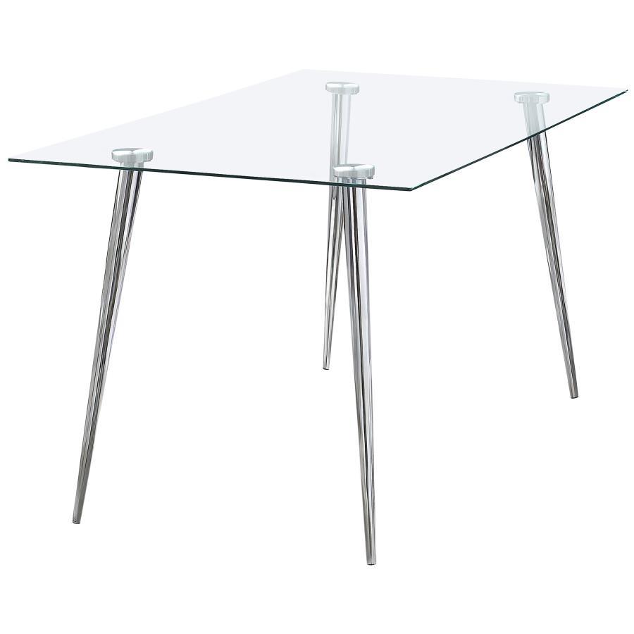 Gilman - Mesa de comedor rectangular con tapa de cristal