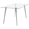 Gilman - Mesa de comedor rectangular con tapa de cristal