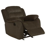 Rodman - Sillón reclinable planeador tapizado - Chocolate