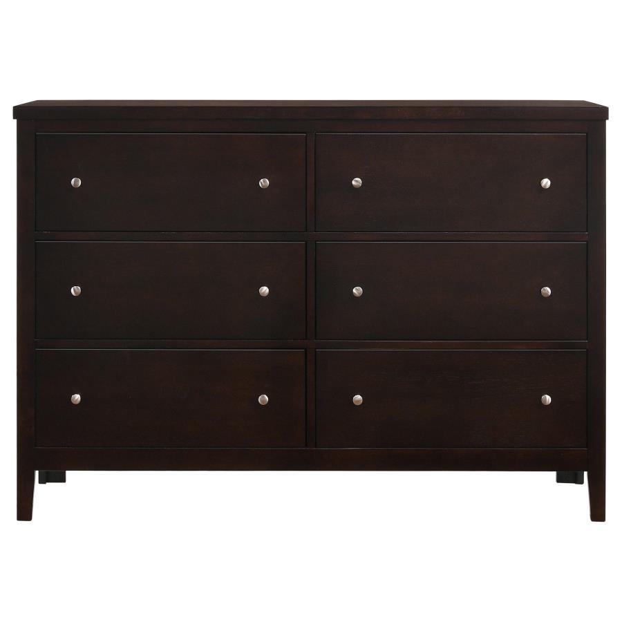 Carlton - 6-Drawer Rectangular Dresser - Cappuccino